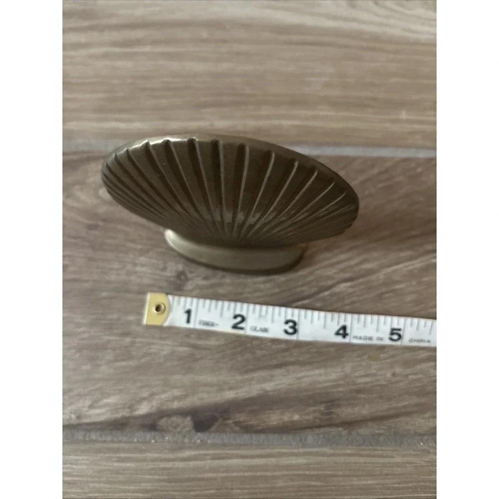 1 Vintage Solid Brass Bookend Seashell Scallop‎ Art Deco Beach MCM Nautical 6